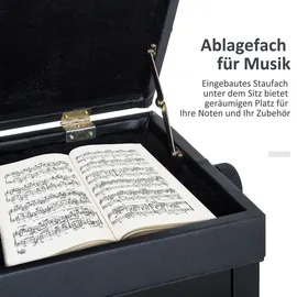 Homcom Klavierhocker Klavierbank Klavier Bank Schminkhocker Hocker mit Stauraum höhenverstellbar 54,5 x 33 x 48-58 cm
