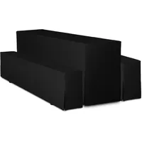TexDeko Hussen Bierzeltgarnituren gepolstert 5TLG Set Premium 220x70cm Schwarz)