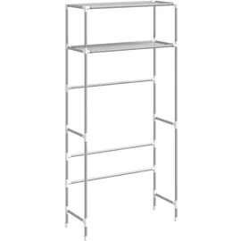 vidaXL Waschmaschinenregal 2 Ablagen Schwarz 69x28x143 cm Eisen