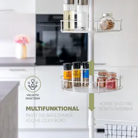 bremermann Teleskop-Badregal, weiß Metall, 30x290x30 cm Badezimmer, Badezimmerregale, Badregale