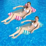 Aufblasbare Pool-hängematte, Aufblasbare Hängematte, Schwimmende Aufblasbare Matratze, Faltbare Wasserhängematte, 4-in-1-wasserhängematte, Ideales Sommergeschenk Für Erwachsene Und Kinder (rosa + Blau