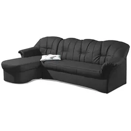 DOMO collection Ecksofa DOMO COLLECTION "Papenburg, zeitlose Rückensteppung, elegante Formensprache, L-Form", schwarz, B:235cm H:84cm T:140cm, Kunstleder SOFTLUX;Luxus-Microfaser (100% Polyester);Struktur ( 90% Polyester, 10% Polyacryl);Microfaser PRIMABELLE (100%
