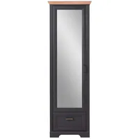 Landscape Garderobenschrank, Graphit, Eiche, Metall, 1 Fächer, 1 Schubladen,