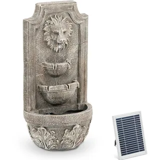 Hillvert Solar Gartenbrunnen - Löwenkopf-Kaskade 3 Ebenen - LED-Beleuchtung