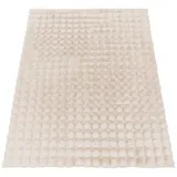 KADIMA DESIGN Teppich waschbar Unifarben Struktur Schlafzimmer Hochflor Teppich Shaggy, Rechteckig, Höhe: 34 mm, Florhöhe: 30 mm, 100% Polyester, Rechteckig, 160x220cm, Creme beige 160 cm x 220 cm x 34 mm