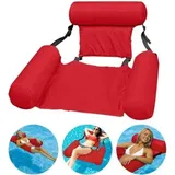 Lablanc - 1-teilige Pool-hängematte, Liege-schwimmstuhl, Aufblasbarer Poolstuhl, Faltbare Schwimmende Wasserhängematte, Liege-schwimmhängematte Für Erwachsene (rot)