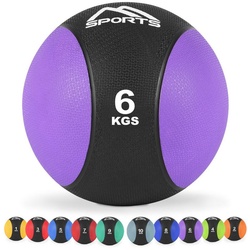 MSports® Medizinball Medizinball 1 – 10 kg – inkl. Übungsposter lila