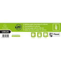 Exacompta 43642E 120x Thermorolle für Kartenzahlung 57x30mm, 1-lagig 55g/m2 phenolfrei - Weiß