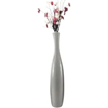 trends for living Edelste Deko-Bodenvase – Hohe, wasserdichte Keramikvase für Pampasgras & Dekozweige - stabil, luxuriös, 50-90 cm höhe in Weiß, Schwarz, Grau, Silber und Gold (Grau, 50x12cm)