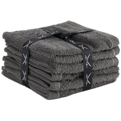 Sansibar Sylt Seiftuch Sansibar 6er Set Frottier-Serie Classic, mit gesticktem Säbel, 30×30 cm (Set, 6 tlg., 30×30 cm), mit hochwertiger Sansibar Säbel Stickerei grau