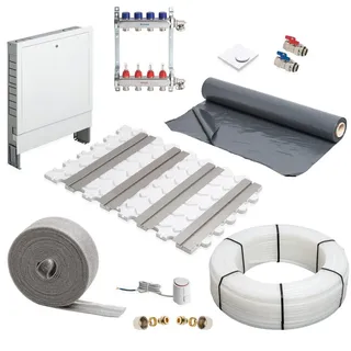 Megabad Fußbodenheizung Trockenbausystem Komplettset für eine Fläche bis 50 m2 MBTB1EB50QM, Heizung,