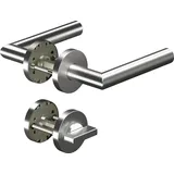 Ogro Ogro, Türgriff + Fenstergriff, Rosettengarnitur CORE8906 8mm / 6501 / 7122 WC AL Aluminium F1 rund WC DIN links / rechts D/D (Türgarnitur)