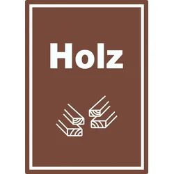 Holz Mülltrennung Aufkleber Text Symbol Balken A6 (105x148mm)
