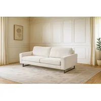 3-Sitzer HOME AFFAIRE "Maxi-Ausführung Pinto, 236 cm, Cord, Chenille, Lederoptik", beige (cream), B:236cm H:85cm T:97cm, 92% Polyester, 8% Nylon, Sofas, mit Keder, schwarze Metallfüße, Wellenunterfederung, Topseller