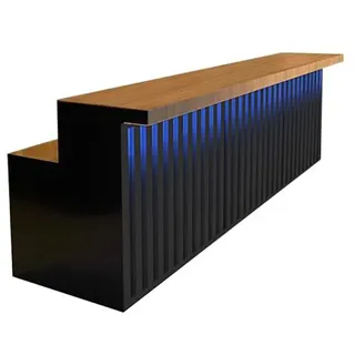 【HCTG 100】Kasse Großer Kassentisch Bartheke Bartisch Bar Empfangstheke Schwarz 100*60*100cm