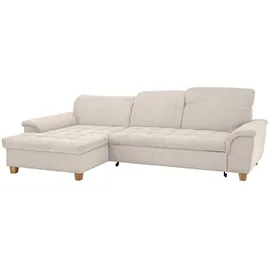 Home Affaire Ecksofa HOME AFFAIRE "Lyla fester Sitzkomfort, bequeme Armlehnen, Breite 279cm, L-Form", beige (natur), B:279cm H:81cm T:162cm, Sofas, Ecksofa, mit Recamiere, wahlweise mit Rückenfunktion und zusätzlich mit Bett