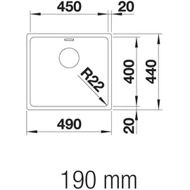 Blanco Andano 450-U edelstahl seidenglanz + Handbetätigung + InFino