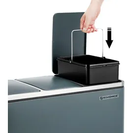 Songmics Mülleimer, Mülltrennsystem, 3 x 18 L, ergonomisch, 3 Fächer