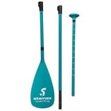 Stemax Carbon-/Fiberglas 3-teilig verstellbares SUP Paddel für SUP-Board Surfboard Stand up Paddle (Farbe: Türkis)