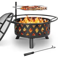 Tlsunny Feuerschale mit Drehbarem Grillrost, Feuerschale Groß, Feuerschalen für