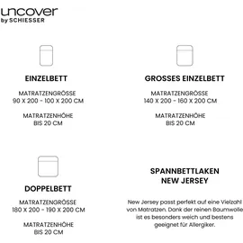 SCHIESSER Spannbettlaken Jersey 100 x 200 cm grau
