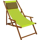 Erst-Holz Liegestuhl Deckchair pistazie Sonnenliege Gartenliege Holz Strandstuhl Buche Gartenmöbel 10-306KD