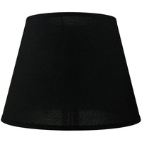 Licht-Erlebnisse Lampenschirm Stoff für Tischleuchte Schwarz E14 konisch Ø 25 cm Textil Schirm für Tischlampe