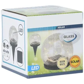 Spetebo LED Solar Glaskugel aus Crackle Glas - 8 cm - Kugelleuchte mit Erdstecker
