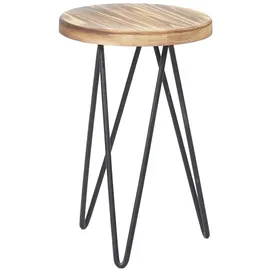 Mendler Blumenständer 2er Set Industriedesign Echtholz Ø25 cm