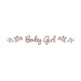 Folat 24999 Shower Deko, Babyparty, Rosa, WeißBuchstabengirlande Blooming Baby Girl-2 Meter