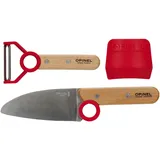 Opinel Le petit Chef Kinder Kochmesser-Set, rot/natur/silber, 3-teilig (1 Set)