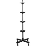 PROREGAL Fahrbarer Felgenbaum CARRERO für Autoreifen bis 245 mm, HxBxT 115,5x46x46cm, bis zu 4 Reifen, Schwarz, Reifenständer, fahrbar