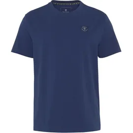 delmao Rundhalsshirt DELMAO, Herren, Gr. L (52/54), blau, Single Jersey, Obermaterial: 100% Baumwolle, unifarben, Basic, regular fit, Rundhals, Shirts Rundhalsshirt, Kurzarm, Regular Fit, basic, aus 100% Baumwolle, Topseller