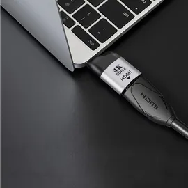 bolwins USB-C auf HDMI Adapter Kabel 4K 3D 0 cm Grau/Schwarz