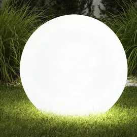 ETC Shop 2er Set Solarkugel Erdspieß, weiß silber, H 70 cm,