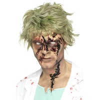 NET TOYS Zombie Kunstblut Wundschorf geronnenes Blut schwarz blutige Halloween Wunden Untoter Effekt-Schminke