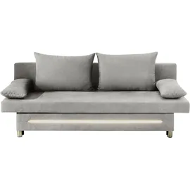 Jockenhöfer Schlafsofa JOCKENHÖFER GRUPPE "Sunrise, B: 191 cm, Liegefl. 120x191 cm", grau (hellgrau), B:191cm T:80cm, Korpus: 100% Polyester;Kissen: 100% Polyester, Sofas, Schlafsofa, mit Bettfunktion, Bettkasten & Licht, Unser Dauertiefpreis