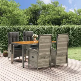 vidaXL Garten-Essgruppe 5-tlg. Grau