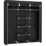 Songmics Kleiderschrank, Stoffschrank, faltbare Garderobe mit Kleiderstangen, Kleiderständer, Aufbewahrung, Taschen, Schuhe, Schlafzimmer, Ankleidezimmer, 45 x 150 cm, schwarz