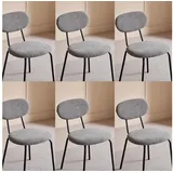 LuxusKollektion Esszimmerstuhl Esszimmerstuhl 6er stapelbar Metallbeine Wohnzimmer Dunkelgrau 6er-Set grau