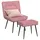 vidaXL Relaxsessel mit Hocker Rosa Samt 72 x 71 x 70 cm Rosa