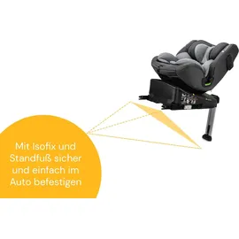 Osann Eno360 SL i-Size Reboarder mit Isofix und Standfuß – Dark Grey Melange