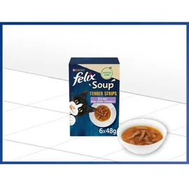 FELIX Soup Tender Strips Rind/Huhn/Thunfisch 6 x 48 g