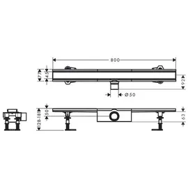 Hansgrohe RainDrain Compact Duschrinne 800 mm edelstahl gebürstet