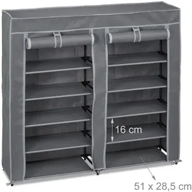 Relaxdays Schuhschrank 115 x 107 x 30 cm grau / anthrazit