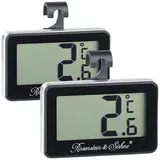 Rosenstein & Söhne Autothermometer: Digitales Gefrier- & Kühlschrankthermometer, 2er-Set (Thermostat Kühlschrank, Kühlschrank-Thermometer Digital, Fensterthermometer)