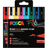 Posca Marker Brush Pen Set 8 St. mehrfarbig