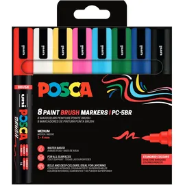 Posca Marker Brush Pen Set 8 St. mehrfarbig