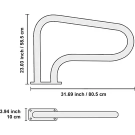 Vevor Pool-Handlauf weiß 805 x 100 x 585 mm