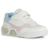 GEOX J ILLUMINUS GIRL A Sneaker mit cooler Blinkfunktion, Freizeitschuh, Halbschuh, Schnürschuh weiß 29 EU